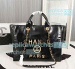 Replica Chanel black cowhide large shopping bag